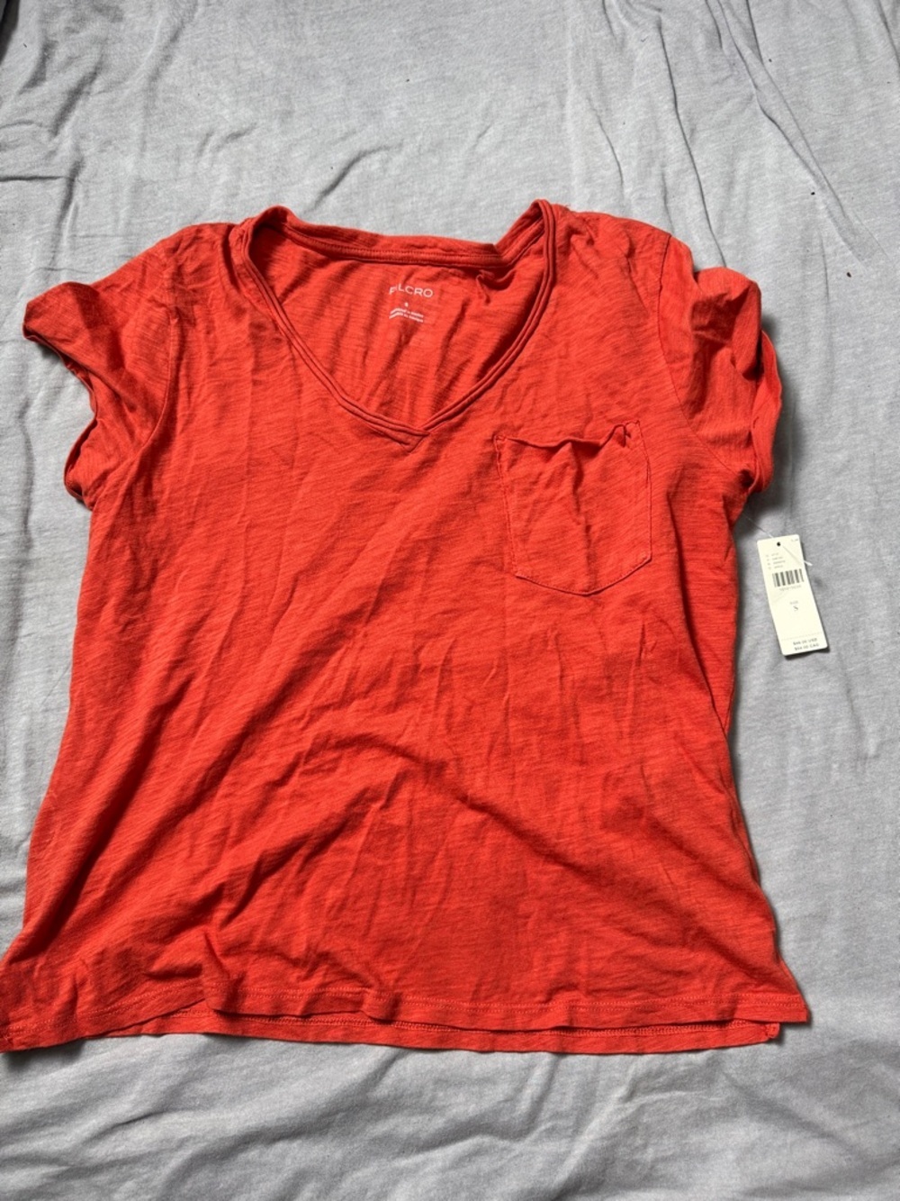 Pilcro Red Short-Sleeve V-Neck Pocket Tee